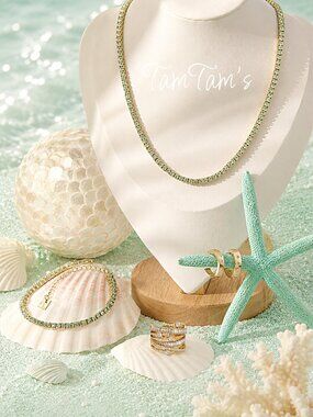Park Lane Seafoam Eternity Tennis Necklace